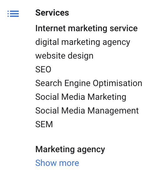 Google my business services